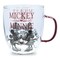 Disney Minnie And Mickey Mouse Glass Mug With Glitter Handle | Holds 14 Ounces